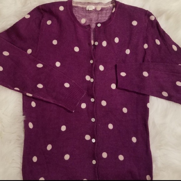 J.Crew Polkadot Cardigan Medium - Picture 5 of 8